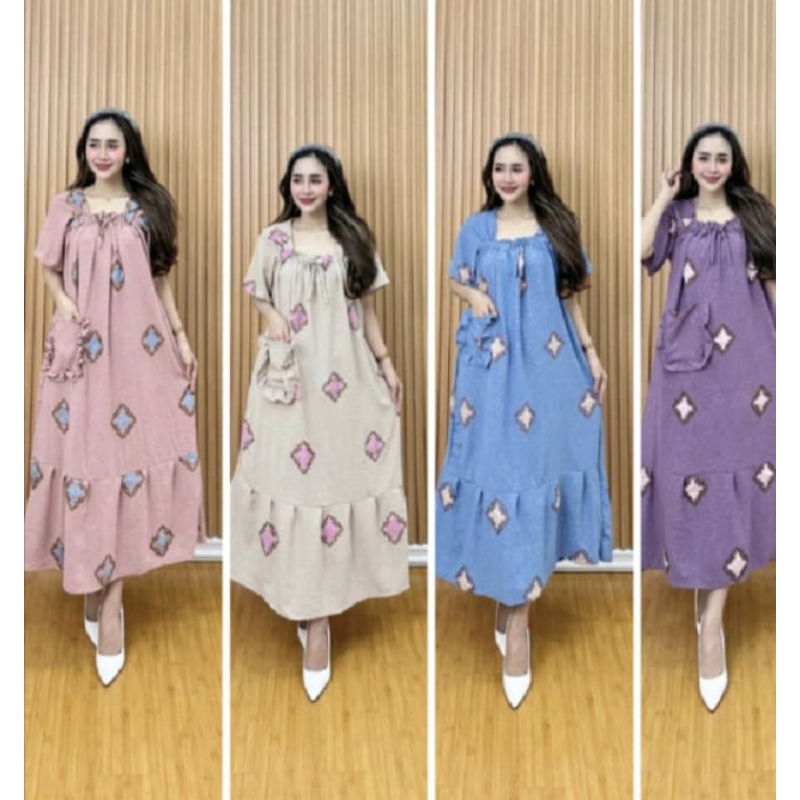 DASTER FUJI POMPOM##DRESS RUFFLE CRINKLE POMPOM##