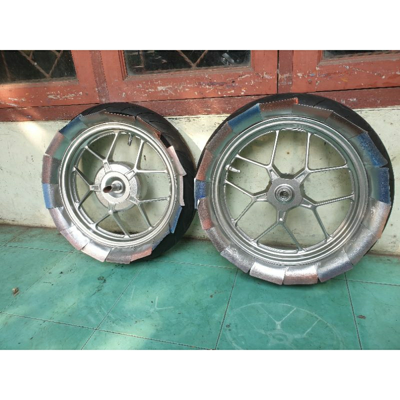 Cat velg body motor silver anodize efek ala ala