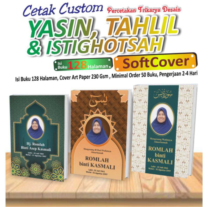 Cetak Buku Yasin 128 Art paper/Hvs halaman Softcover