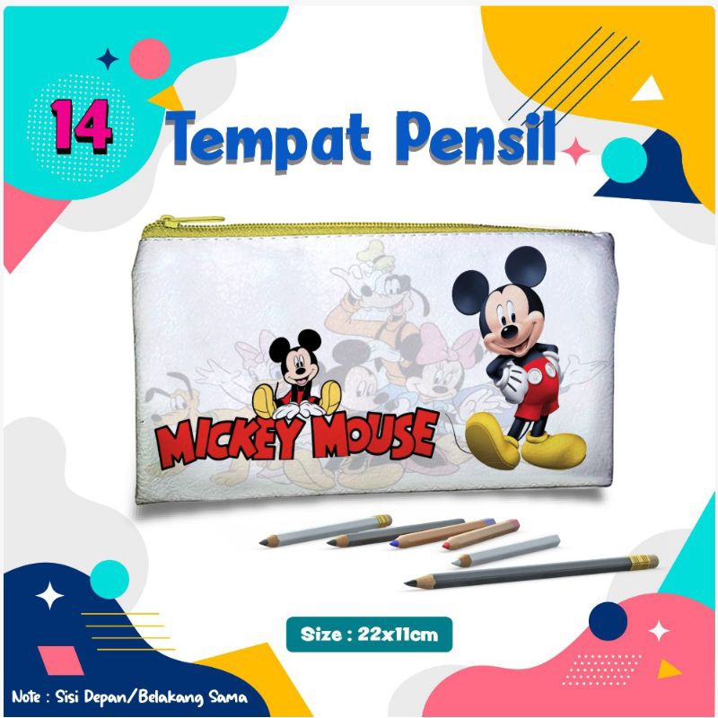 

Tempat pensil/ pouch tempat pensil/ Tempat alat tulis/ pencil case pouch karakter kartun Mickey mouse