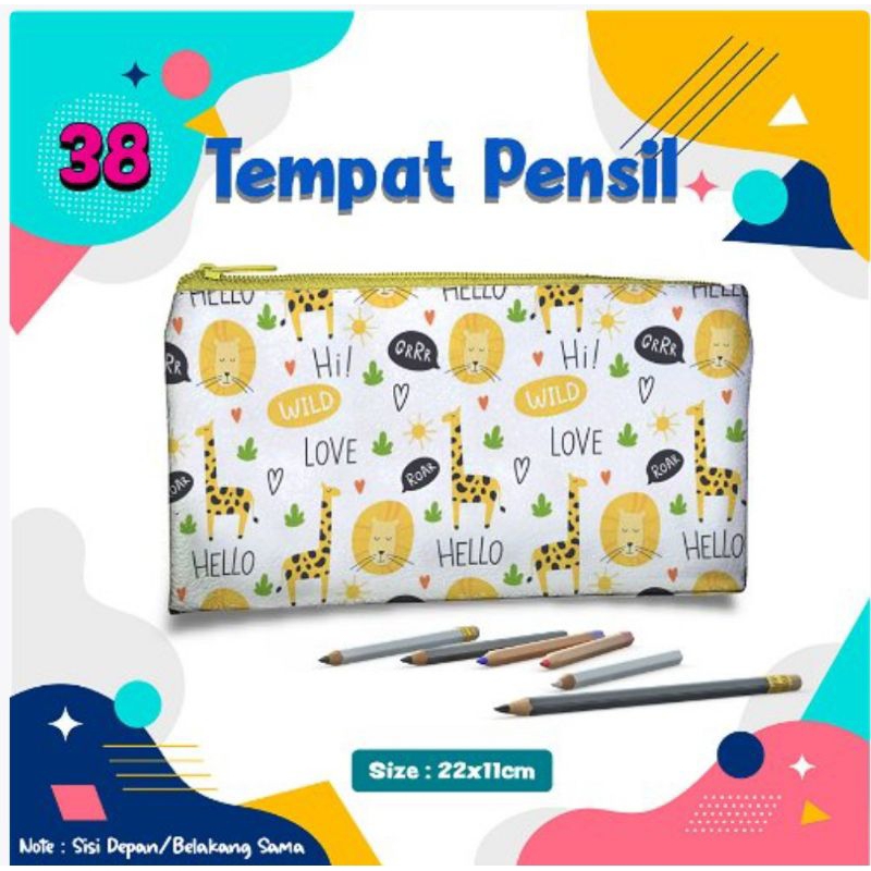 

Tempat pensil/ pouch tempat pensil/ Tempat alat tulis/ pencil case pouch karakter Animal jerapah