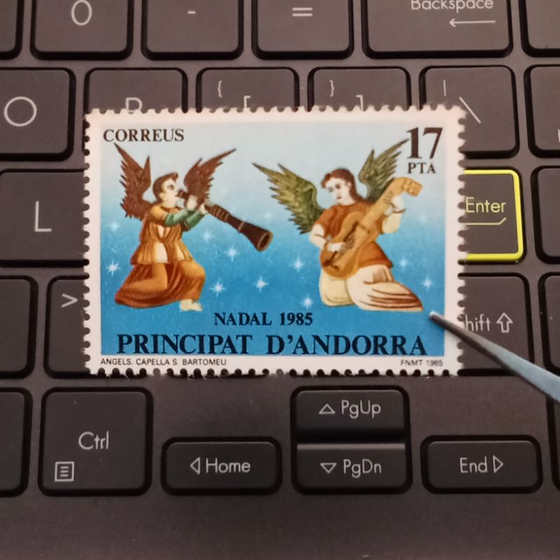

Perangko Andorra 17 Pesetas Christmas 1985 Mint