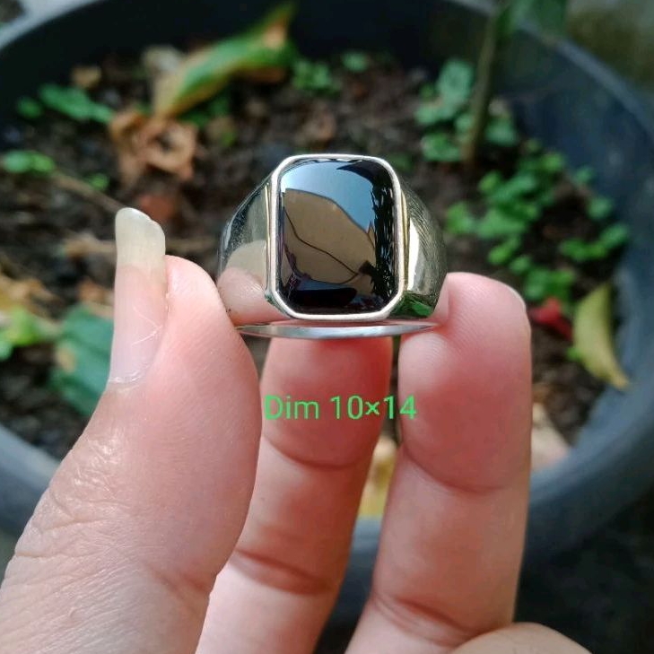 Cincin batu akik yaman wulung cibet kotak natural