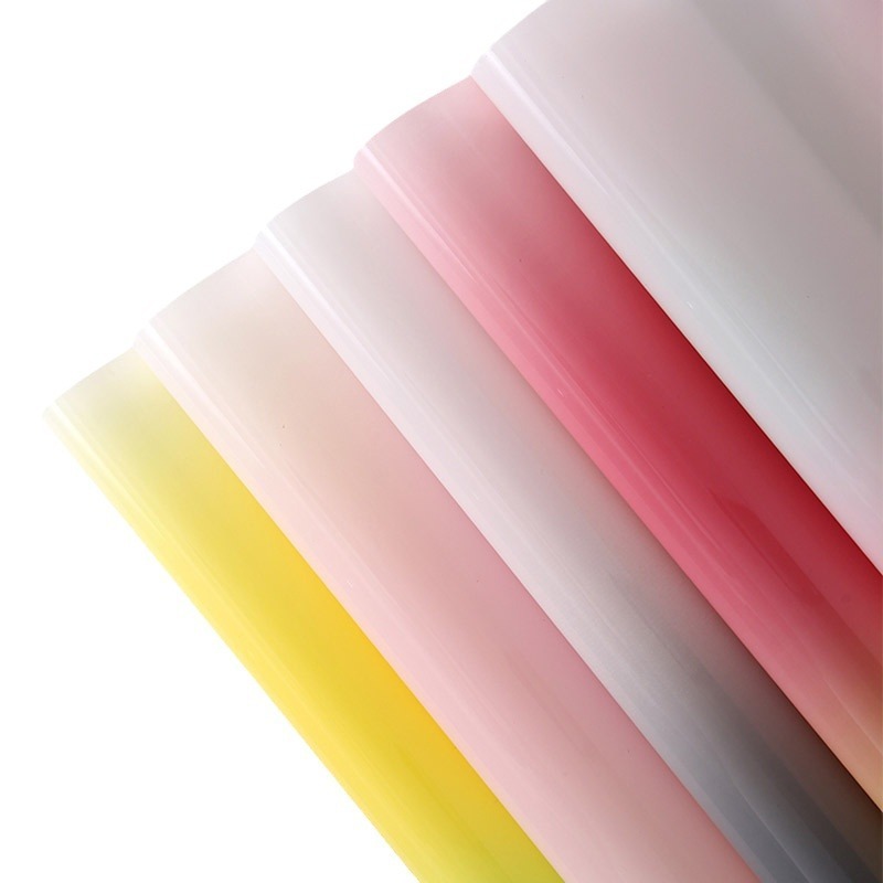 

(5 LEMBAR) Cellophane gradasi glossy / kertas wrapp flower mengkilap