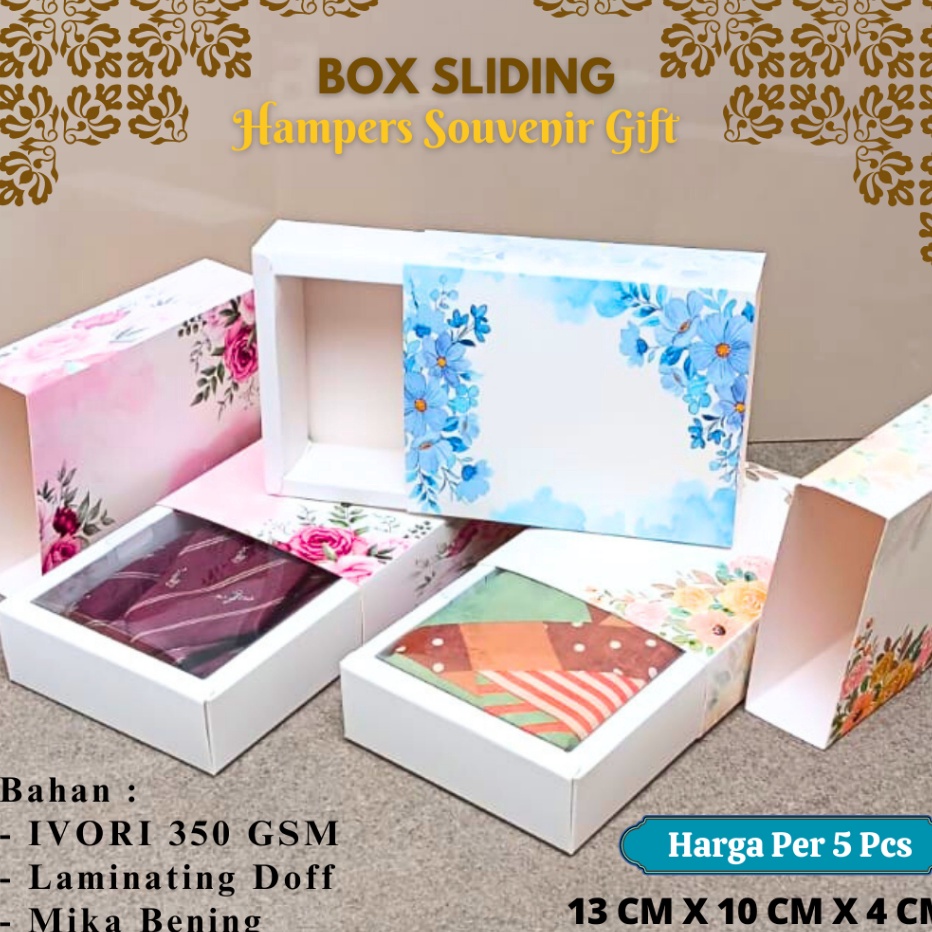 

Hemat Diskon BOX SLIDING MOTIF 5 Pcs SLIDING BOX KEMASAN GIFT HAMPERS HIJAB PACKAGING