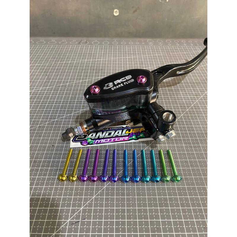 BAUT TITANIUM TUTUP MASTER ATAS RCB BAUT TITANIUM SILVER BIRU PURPLE HIJAU PINK BAUT TITANIUM TUTUP 