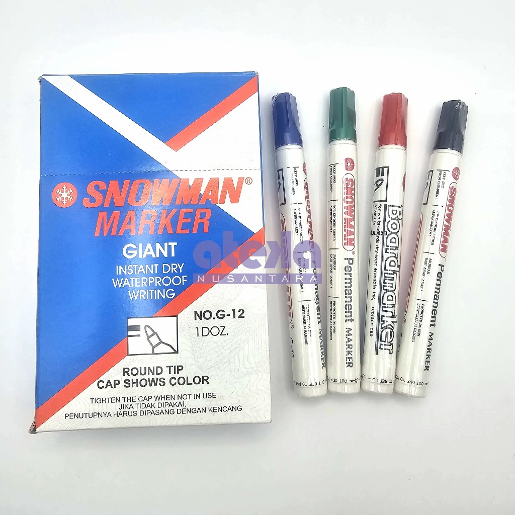 

Spidol Permanent Snowman G12 - Spidol Whiteboard