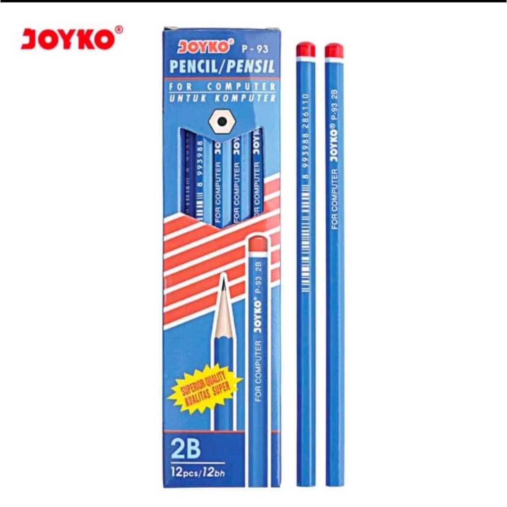 

Pensil 2B Joyko P-93 - 1 Pack Isi 12 Pcs, Pensil Berkualitas untuk Sekolah dan Kantor
