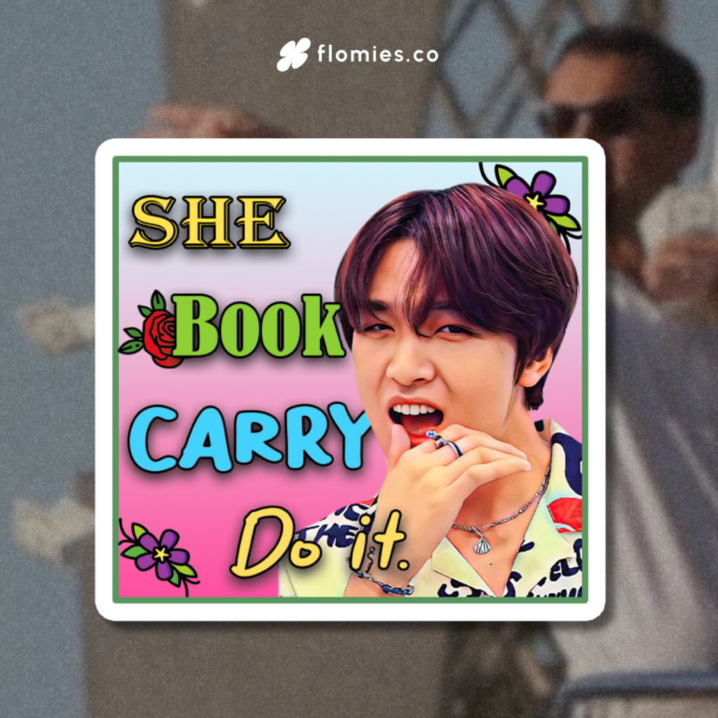 She Book Carry Do It - Haechan NCT Dream  / NCT 127 - Vinyl Sticker Angkotz Jadul K-Pop