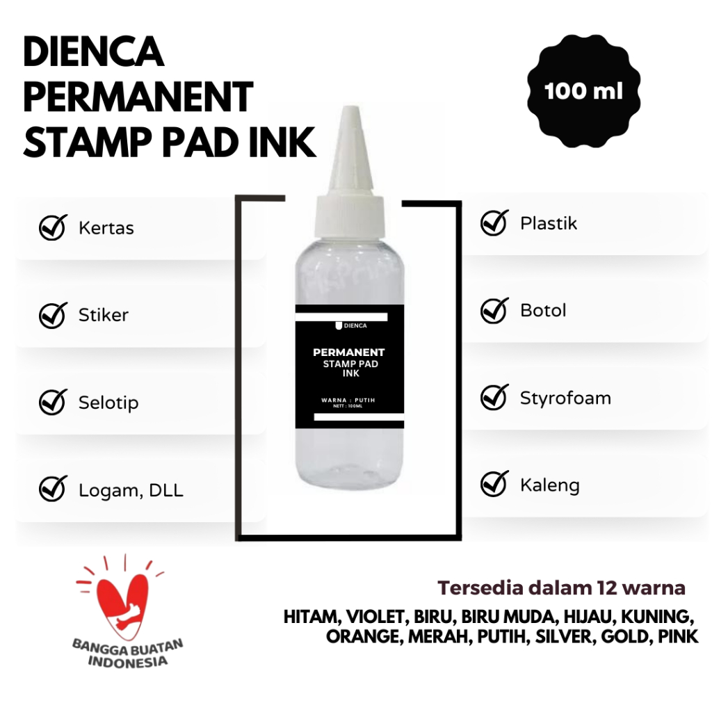

Dienca Permanent Stamp Pad Ink 100ml PART 1