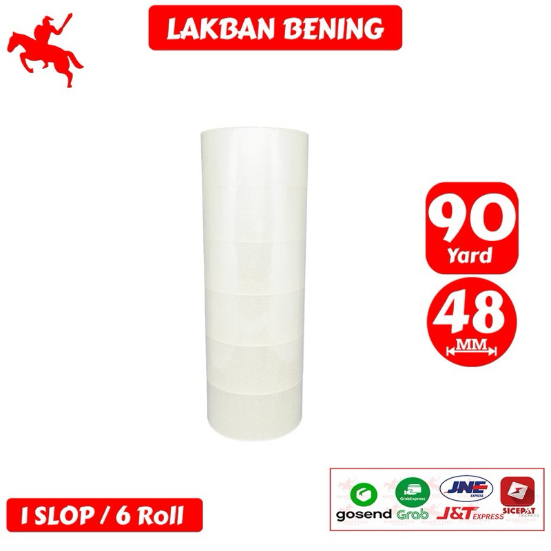 

Lakban Bening KSATRIA Tape 48MM 90 Yard / 70 Yard (1 Slop isi 6 Roll)