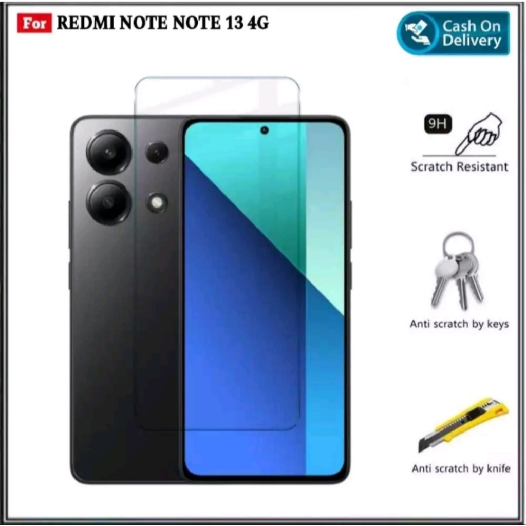 Riyanali_Shop Tempered Glass Clear Xiaomi Redmi 10, 10C, 10A, Note 13 4G, 13 5G, 13 Pro 4G, 13 Pro 5