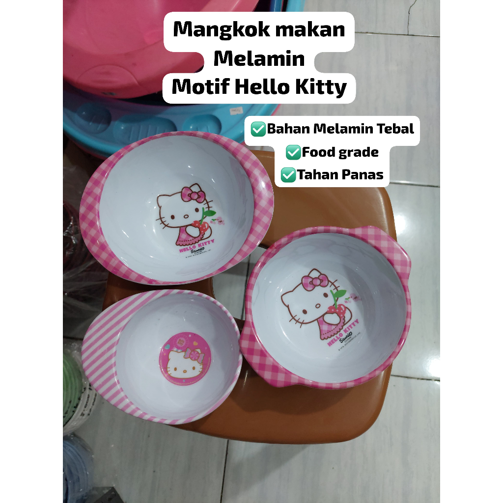 MANGKOK BABY MELAMIN MOTIF HELLO KITTY/ MANGKOK SUP/MANGKOK BAKSO/ MELAMIN/ MANGKOK BUBUR/ BAKSO/ BU