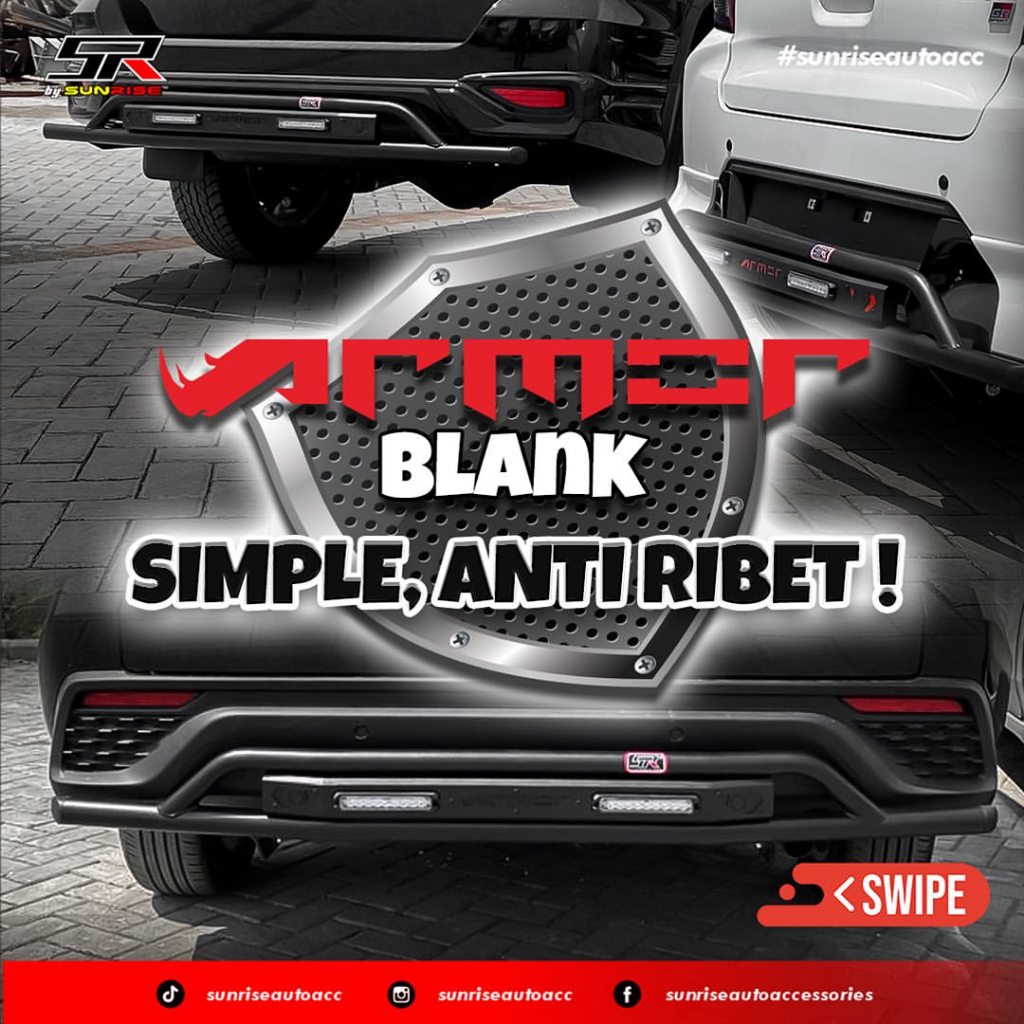 BUMPER RHINO TOWING ARMOR BLANK TOYOTA FORTUNER GR / VNT WITH LAMP