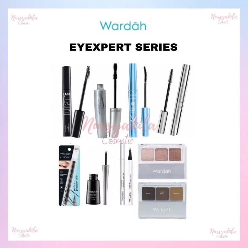 Wardah EyeXpert Series | Eyebrow Pencil | Staylast Liquid Eyeliner | Eyeshadow | PerpectCurl Mascara