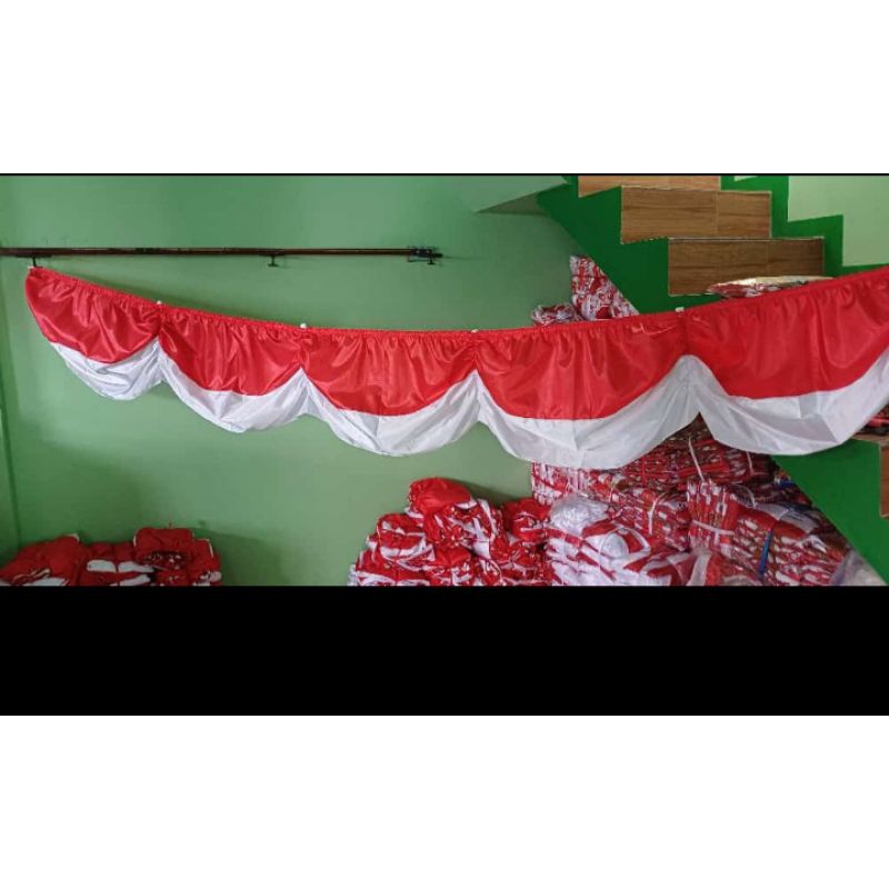 Bendera Background Karet Merah Putih Bendera Background Gadung Cantik Panjang