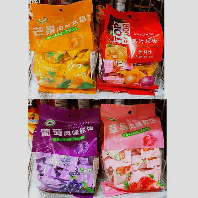 

Permen Jelly Taiwan Aneka Rasa Top Savor Jelly 320gr Permen Yupi Strawbery, Manggo, Anggur Permen Jelly Halal