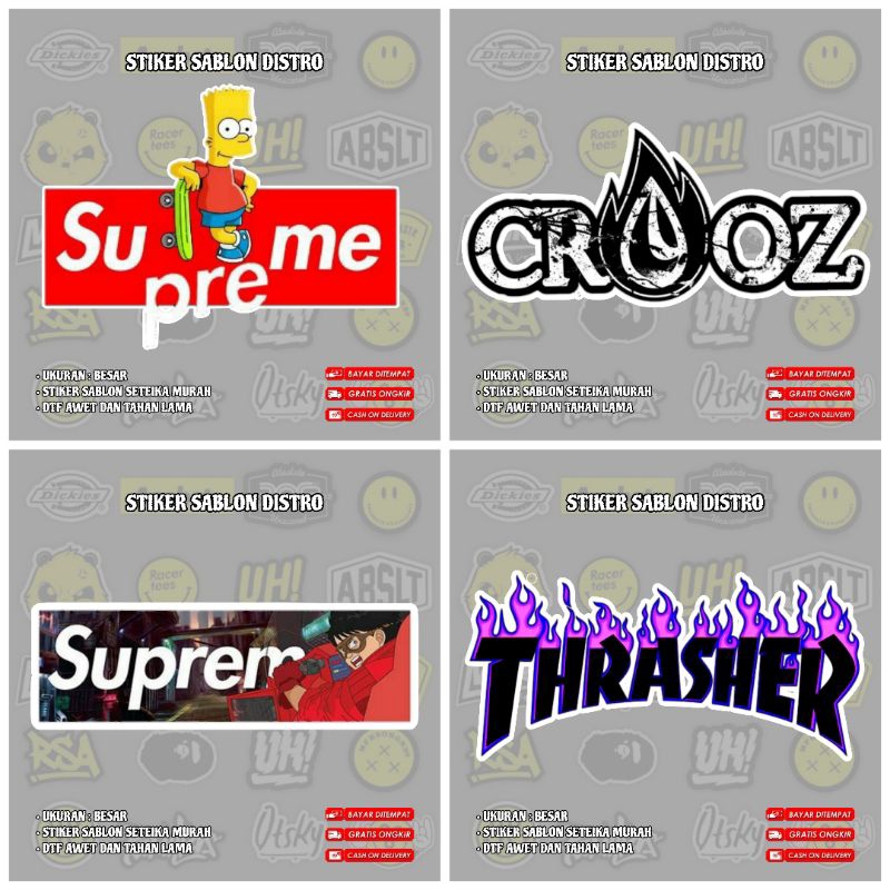 

STIKER DTF STIKER SABLON KAOS SETRIKA SIAP PRESS BRAND DISTRO LENGKAP