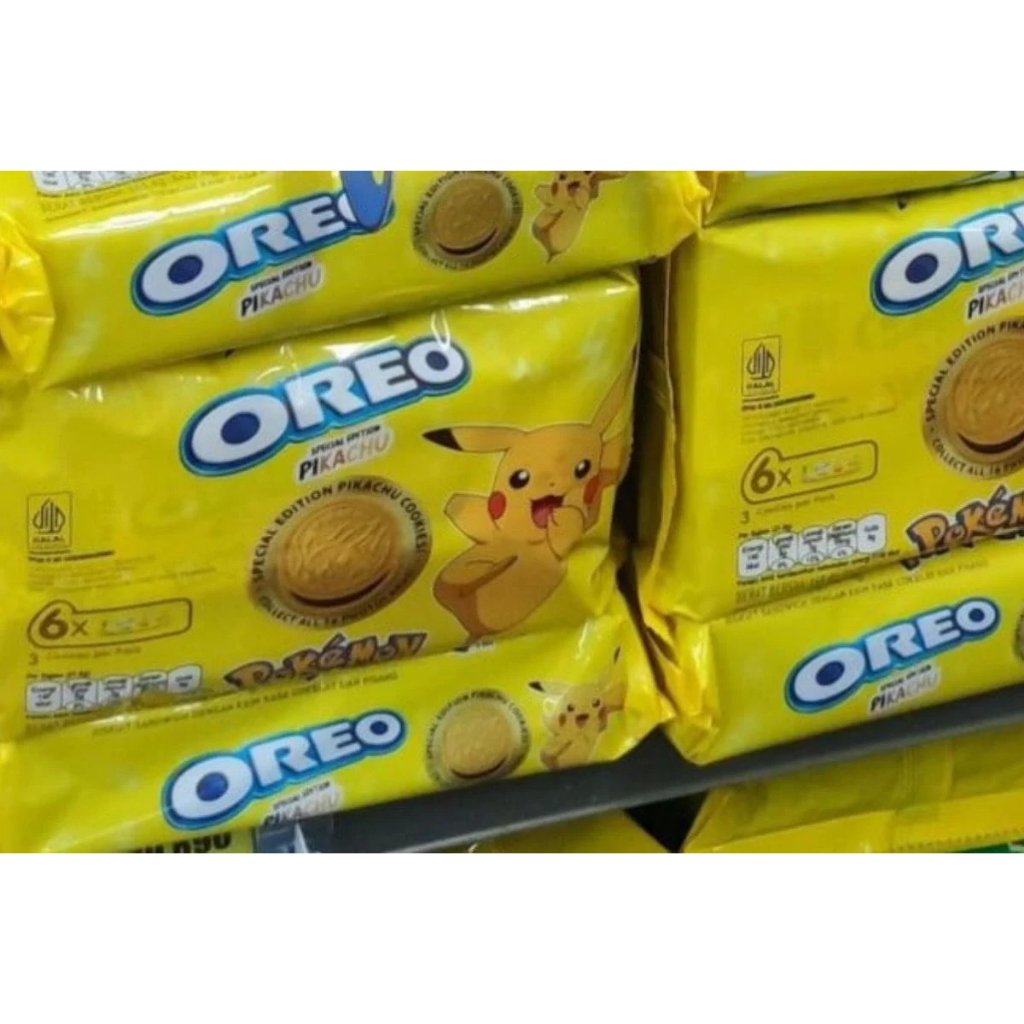 

PROMO Kukis Cookie Cookies Biskuit Sandwich Biscuit OREO Edisi Spesial Terbatas Asia Limited Special Edition Pikachu Pokemon Multipack isi 6 165 gr gram Murah Termurah Chocolate Cokelat Coklat Banana Pisang Gratis Kartu Kolektor Koleksi