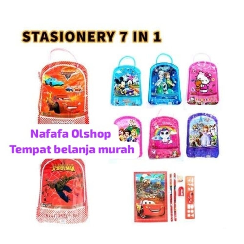 

ALAT TULIS STATIONARY SET FREE BAG / SET ALAT TULIS ANAK SEKOLAH 7 in 1 MOTIF KARTUN STATIONARY SET FREE BAG ALAT TULIS 1 PAKET ISI 7 MURAH TAS