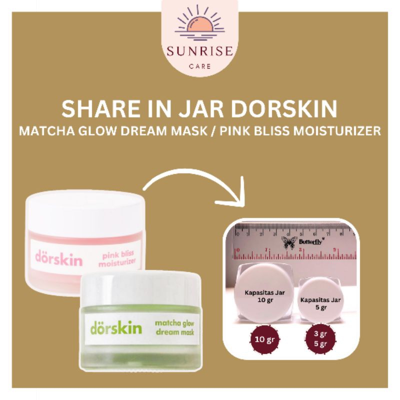 (Share in Jar) Dorskin Pink Bliss Moisturizer / Matcha Glow Dream Mask