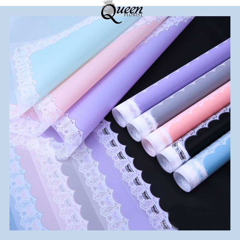 

20 LEMBAR Kertas Buket Bunga MOTIF RENDA LACE BORDER Cellephone Flower Wrapping Paper 6175