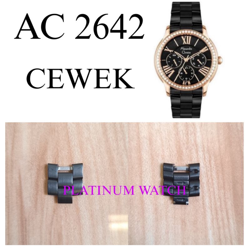Sambungan Tali Rantai Jam Tangan Alexandre Christie Original AC 2642 Cewek