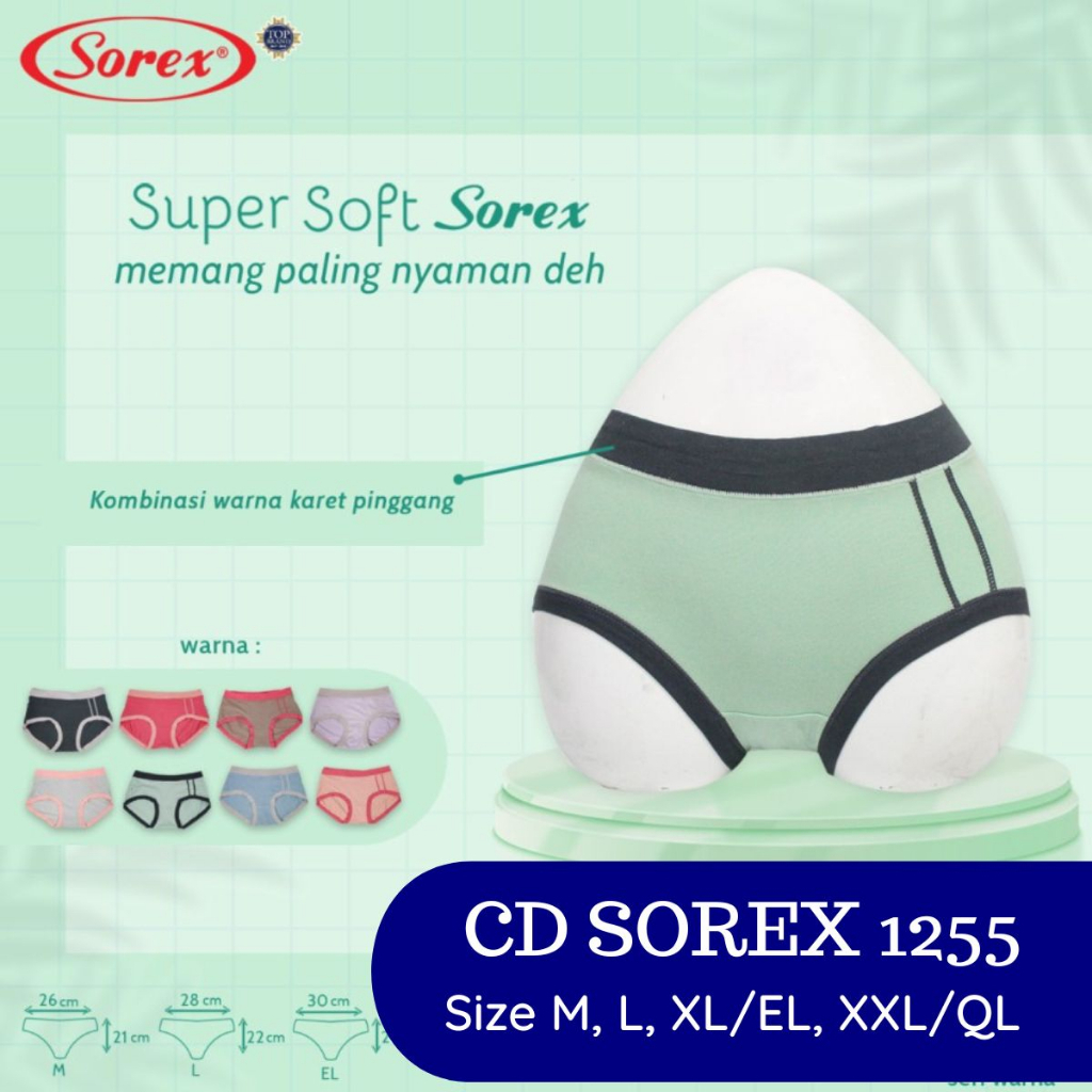 TERLARIS Celana Dalam Wanita Sorex Super Soft 1255 Cd Cewek Sorek Karet Lebar Bahan Lembut