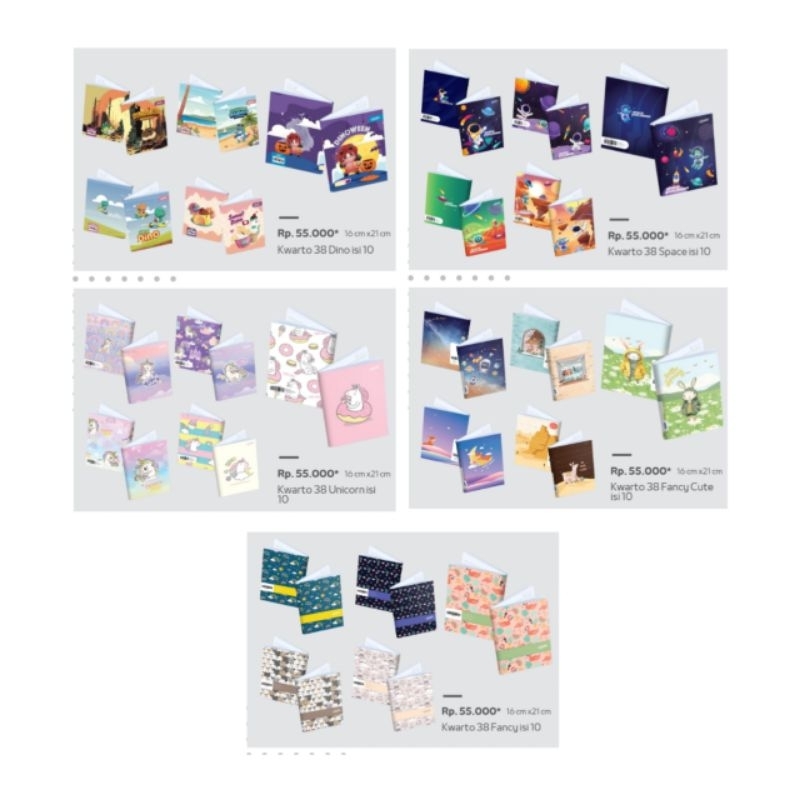 

BUKU TULIS ESTUDEEE KWARTO 58 COVER UNICORN, DINO, SPACE, FANCY, FANCY CUTE / PER PACK ISI 10/ 58 LEMBAR