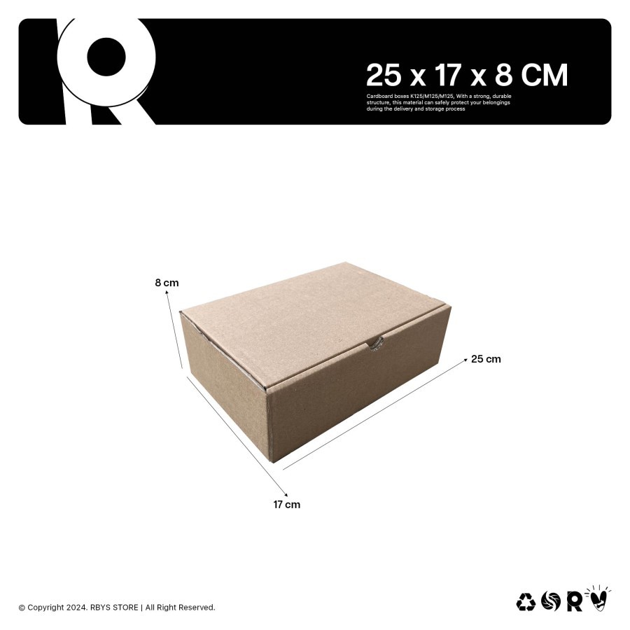 

KARDUS KARTON BOX 25 x 17 x 8 CM | Dus Kardus