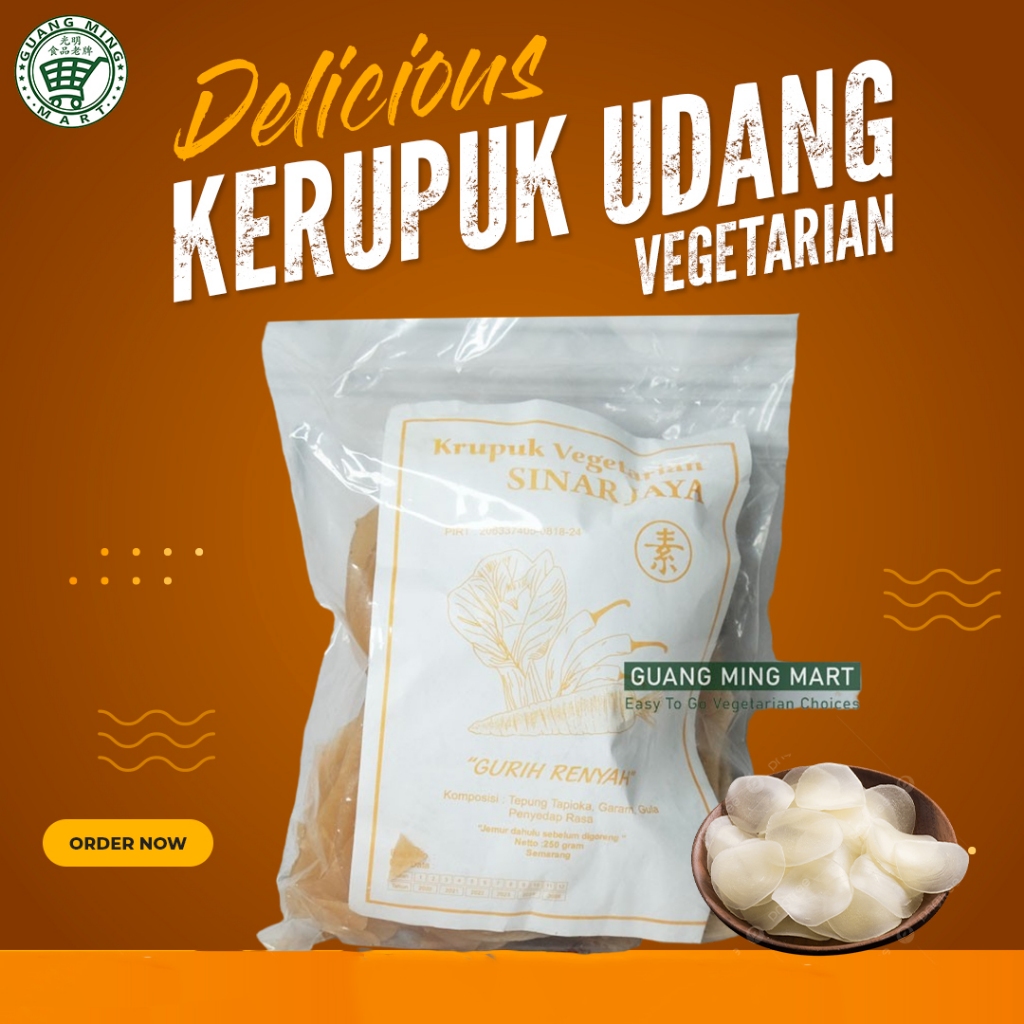 

KERUPUK UDANG VEGETARIAN SINAR JAYA GURIH RENYAH 250G