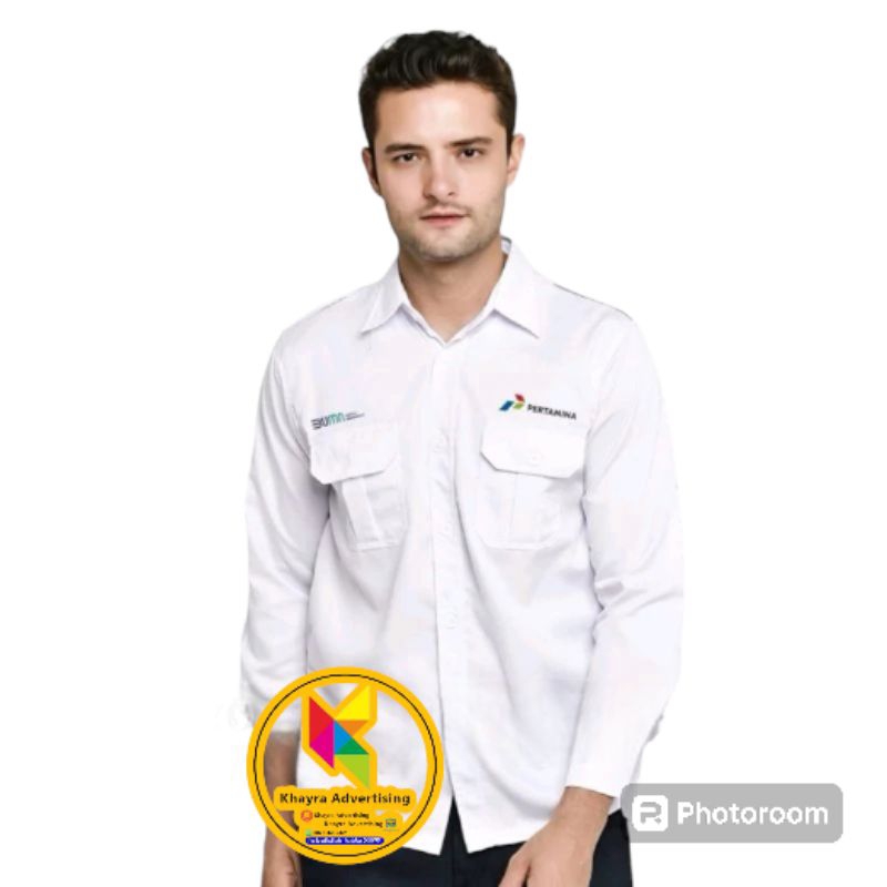 kemeja bumn pertamina seragam bumn pertamina baju bumn pertamina putih