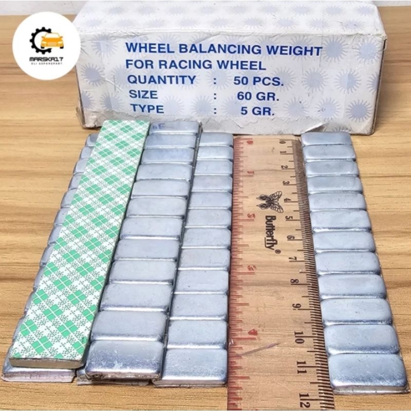 Timah atau Besi Pemberat untuk Balance ( Spooring ) Roda Ban Harga per 1 strip