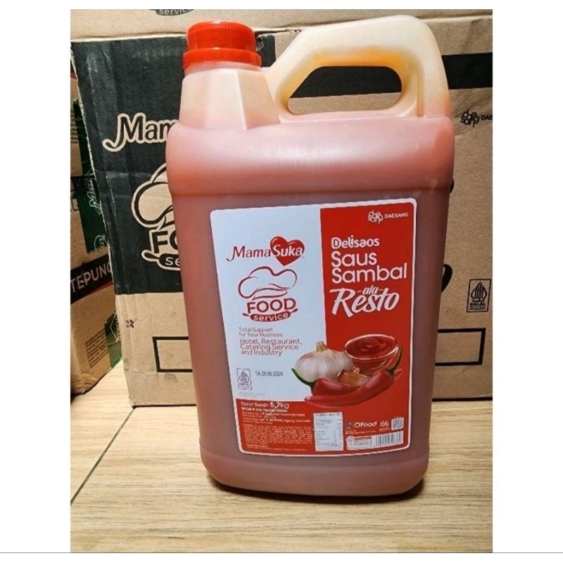 

Mamasuka Delisaus Saus Sambal Ala Resto 5,7 KG Kemasan Dirigen