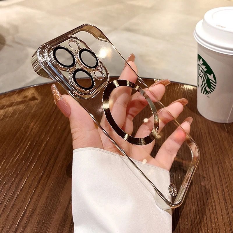 CASE MAGSAFE TRANSPARAN IPHONE 11 13 LUXURY PLATING