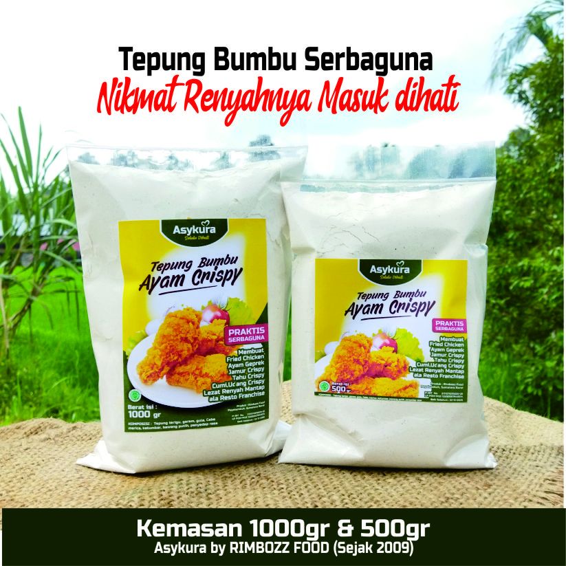 

Tepung Bumbu Serbaguna, tepung bumbu fried chicken, ayam geprek crispy, Tepung ASYKURA by RIMBOZZ