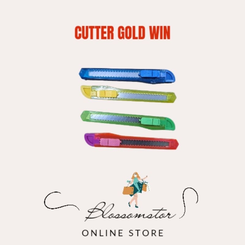 

Pisau Cutter Kecil Mini Transparan Bening Gold Win / Sliding Knife Cutting / Pemotong Kertas Prakarya DIY Tajam Eceran Grosir