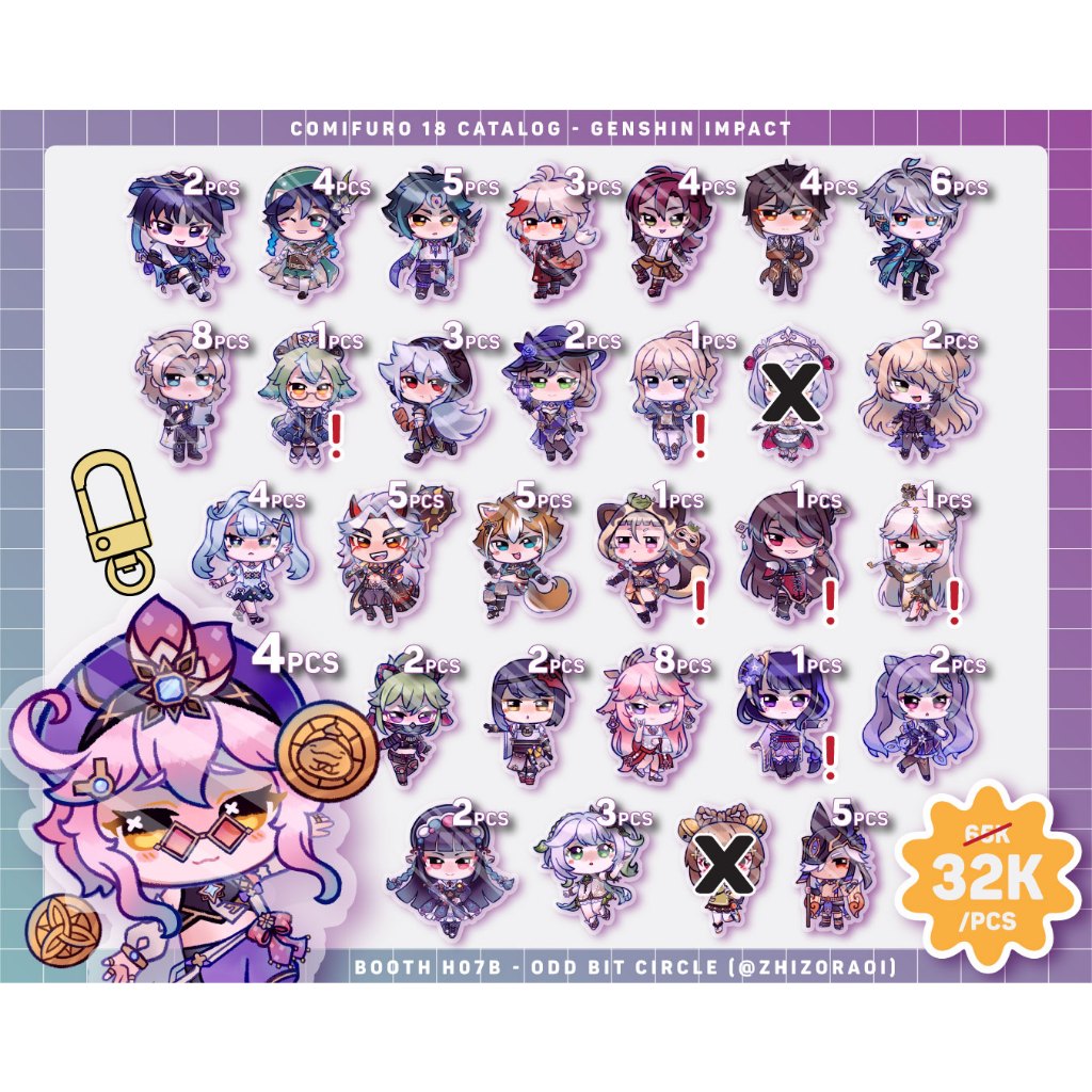 GENSHIN IMPACT - Glitter Epoxy Keychain