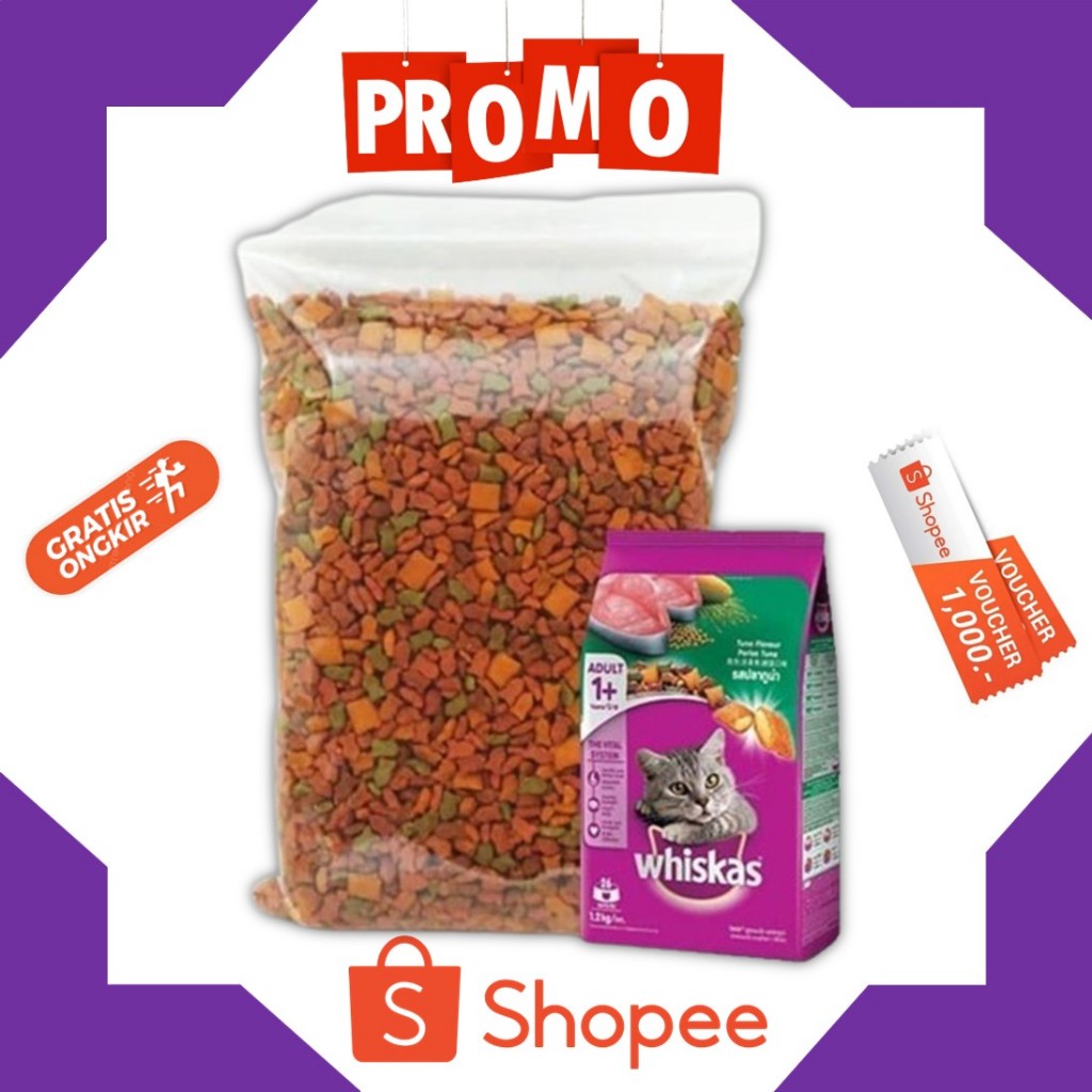 Makanan Kucing WHISKAS Tuna 1 Kg | Whiskas Tuna 1 Kg