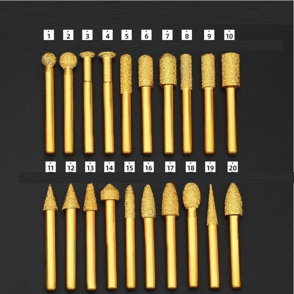 OLIV Mata Grafir Granit Marmer 6mm Bor Tuner Diamond Ukir Engraving CNC Batu Kaca Keramik Nisan