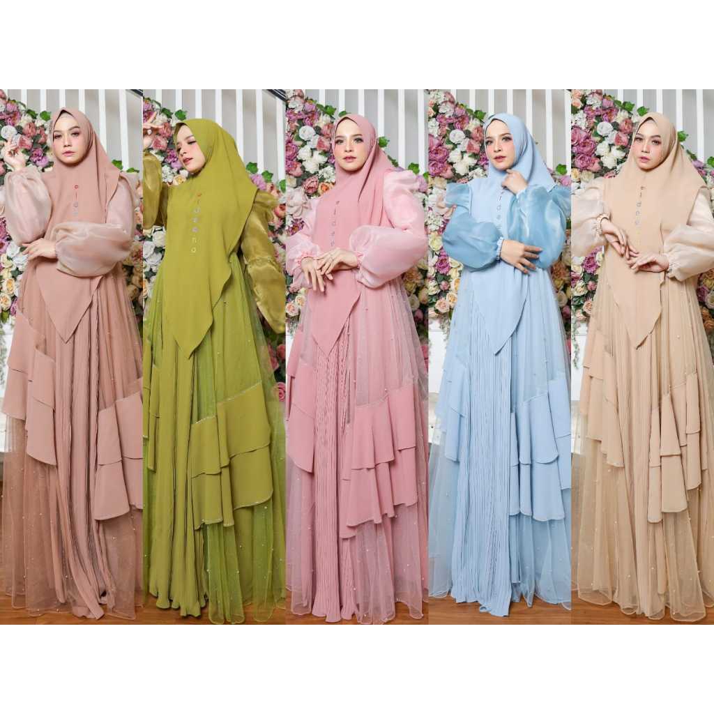 ORI Gamis Syari  ARABELLA Set BY ELDEENA SYAR'I   - Terbaru REALPIC ORIGINAL 100%
