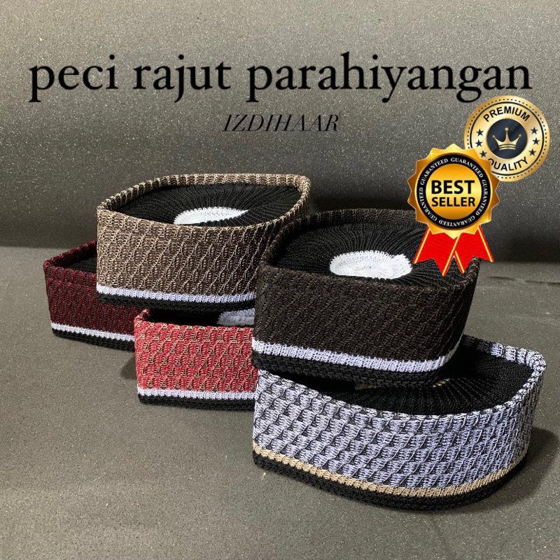 peci/kopiah rajut parahiangan motif lurik/ motif mambo/peci rajut parahiangan haji iming/peci rajut 