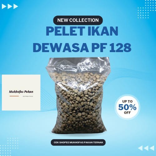 Pelet Ikan Apung Protein Tinggi PF 128 1 kg