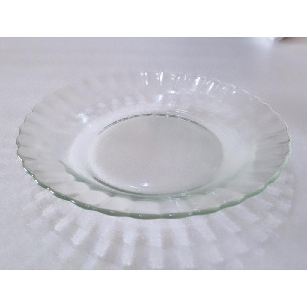 piring makan kaca bening putih tebal antik 8,5 inch D 22 cm murah bekas