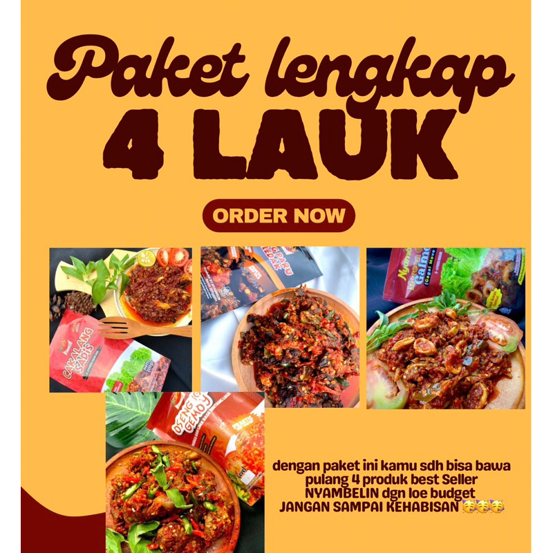 

PAKET LENGKAP 4 lauk