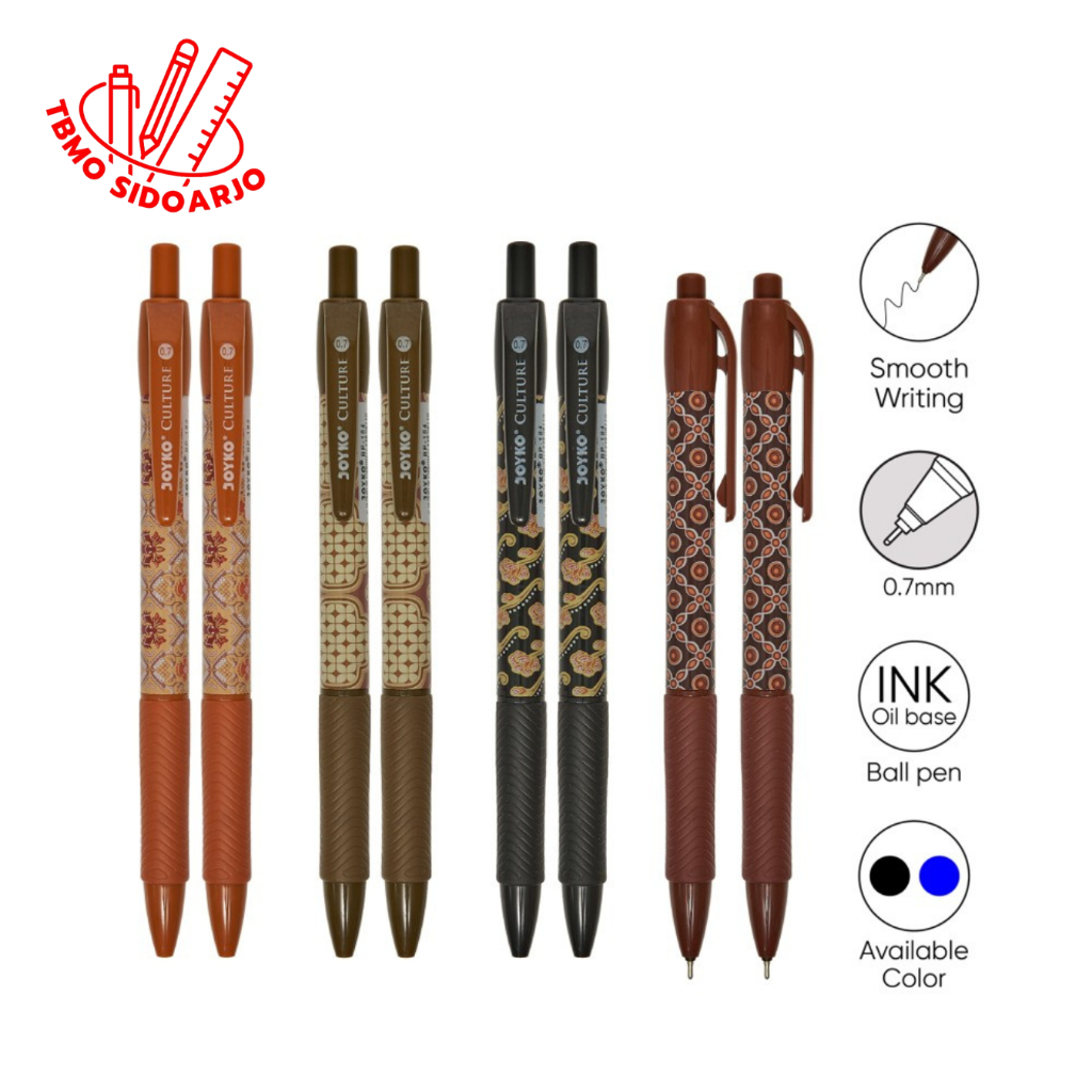 

TBMO ( Ecer Per Pcs ) Ball Pen / Pulpen / Pena Joyko BP-184 / Culture / 0.7 mm - Hitam