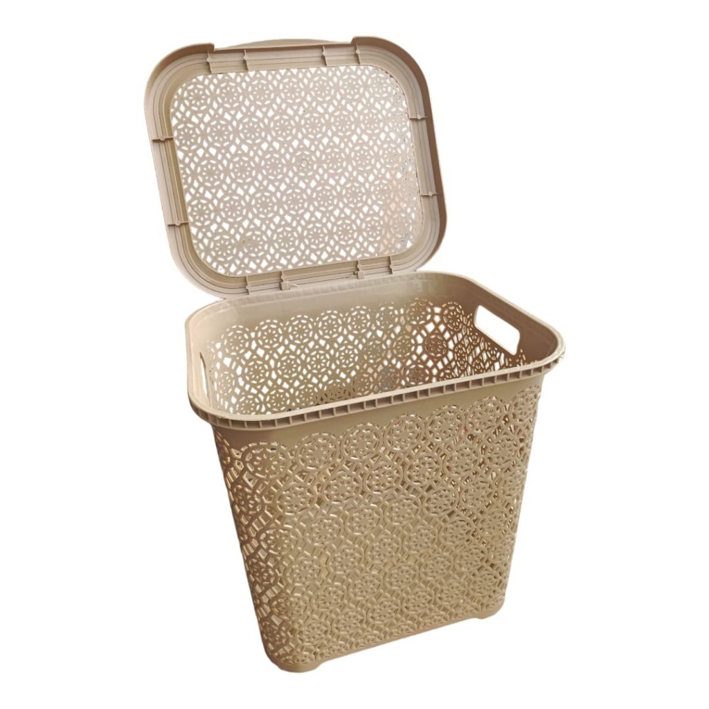 Keranjang Laundry / Keranjang Baju Plastik + Tutup Yuyu