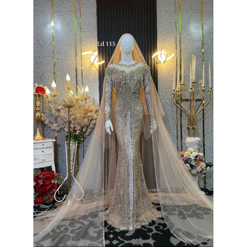 SLIM DRESS BUSTIER TALI/GOWN PENGANTIN/GAUN PENGANTIN MODERN /GAUN DUYUNG/GAUN WEDDING