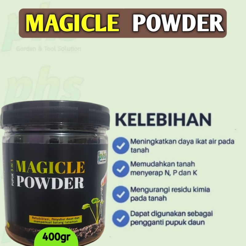 ASAM HUMAT SERBUK ALAMI PEMBENAH TANAH 400 GR MAGICLE POWDER
