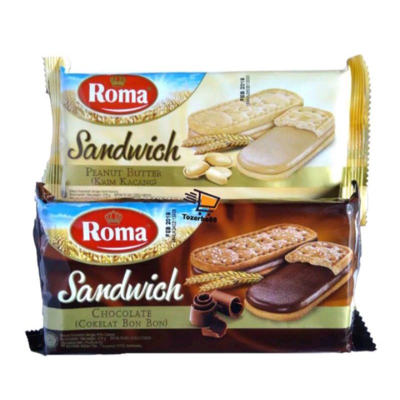 

Roma Sandwich Coklat/Kacang 189gr